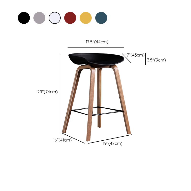 Glam Solid Wood Counter Height Stool Plastic Bar Stool Bar Stool