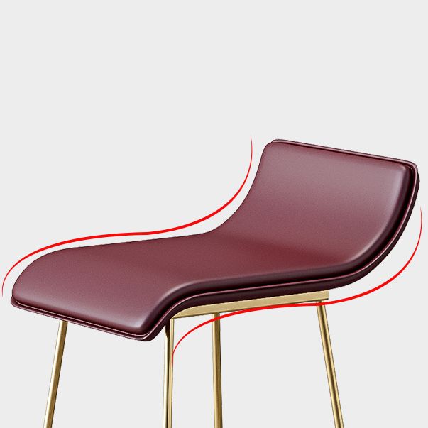 Industrial Armless Counter Stool Solid Wave Seat Bar Chair with Metal Legs Clearhalo 'Bar Furniture' 'Bar Stools' 'bar_stools' 'furn' 'furn_bar_stools' 'Furniture' 'Kitchen & Dining Furniture' 1200x1200_df44f6aa-9ec2-4d83-b51e-a36377f4abf3