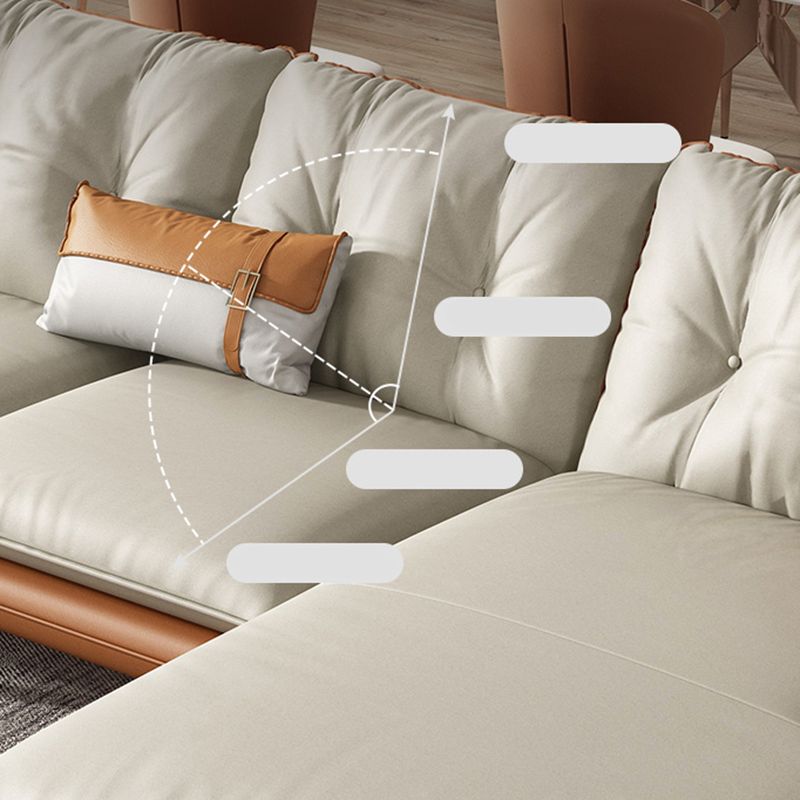 Sezione vera in pelle vera trapuntata BEIGE BEIGE CUSCIONI NEZIONALE