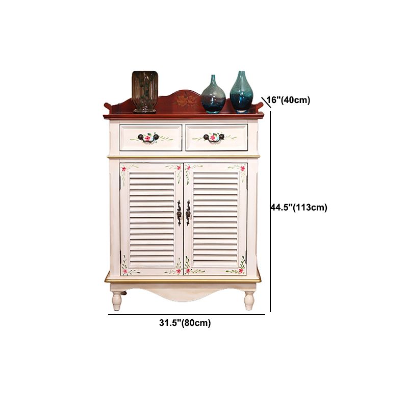 Industrial Rectangle Accent Cabinet with Solid Wood Bun Feet