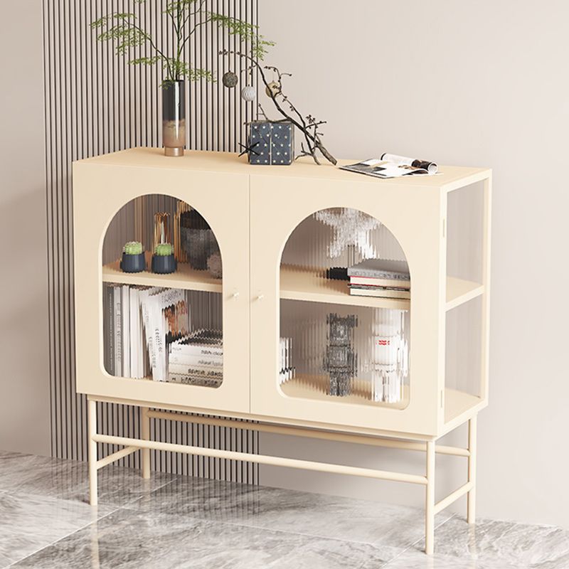 Contemporary Glass Doors Storage Sideboard Metal 2-Door Sideboard Clearhalo 'buffet_sideboard' 'Buffets & Sideboards' 'furn' 'furn_buffet_sideboard' 'Furniture' 'Kitchen & Dining Furniture' 1200x1200_df458383-ae3a-4b96-8988-17ecc871fe65