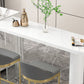 Stone/Wood Bar Dining Table Modern Oval Bar Table with Double Pedestal Clearhalo 'Bar Furniture' 'Bar Tables' 'bar_tables' 'furn' 'furn_bar_tables' 'Furniture' 'furniture_bar_tables' 'Kitchen & Dining Furniture' 1200x1200_df45cc94-7b66-4975-a4e8-9a0b1f1abe8e