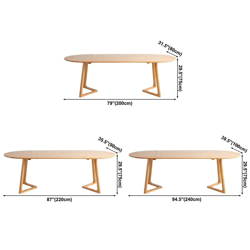 Modern Oval Dining Table Pine Solid Wood Table with Double Pedestal for Home Kitchen Dinner Clearhalo ' dining_table' 'Dining Tables & Seating' 'Dining Tables' 'furn' 'furn_dining_table' 'Furniture' 'furniture_dining_table' 'Kitchen & Dining Furniture' 'kitchen&dining_furn' 'kitchen' 'kitchen_dining_table' 1200x1200_df467ac4-1736-46e0-bb81-f3675e591759
