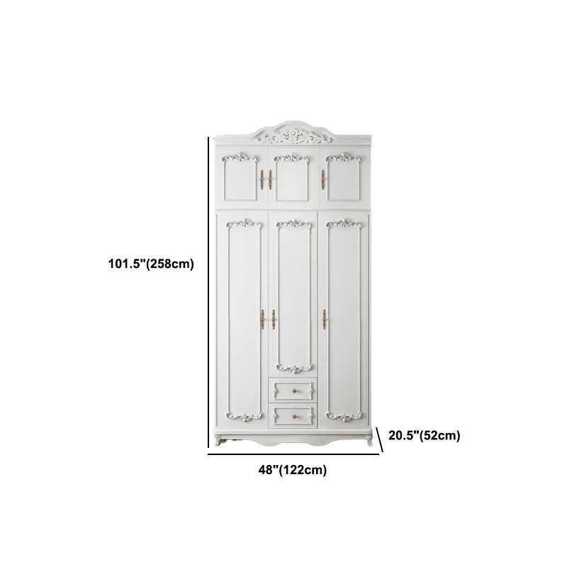 Bedroom Hinged Door Storage Cabinet Manufactured Wood French Country Cabinet with Drawers Clearhalo 'Armoires & Wardrobes' 'armoires_wardrobes' 'Bedroom Furniture' 'furn' 'furn_armoires_wardrobes' 'Furniture' 1200x1200_df478f2f-8857-4c4a-b67d-c09654191133