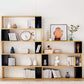 Modern geometry Bookshelf Multi Shelfs Open Back Bookcase in Natural Clearhalo 'Bookcases' 'furn' 'furn_bookcases' 'Furniture' 'Office Furniture' 1200x1200_df48054d-6c01-46ce-bb33-a76abb4b144b