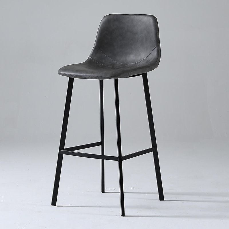 Nordic Style Leather Upholstered Barstool 4 Legs Bar Stool for Dining Room Clearhalo 'Bar Furniture' 'Bar Stools' 'bar_stools' 'furniture_bar_stools' 'Kitchen & Dining Furniture' 'kitchen&dining_furn' 'kitchen' 'kitchen_furn' Furniture' 1200x1200_df48440e-6af5-487b-a322-04e58ea00ce9