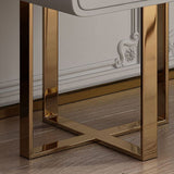 Scrivania di scrittura in peltro piedistallo curvo glam da ufficio per camera da letto