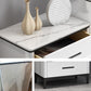 White Marble Buffet/Console Living Room Modern Sideboard Table with Drawers Clearhalo 'buffet_sideboard' 'Buffets & Sideboards' 'furn' 'furn_buffet_sideboard' 'Furniture' 'Kitchen & Dining Furniture' 1200x1200_df4a1f0e-30f0-4613-9169-a1e39221b8d3