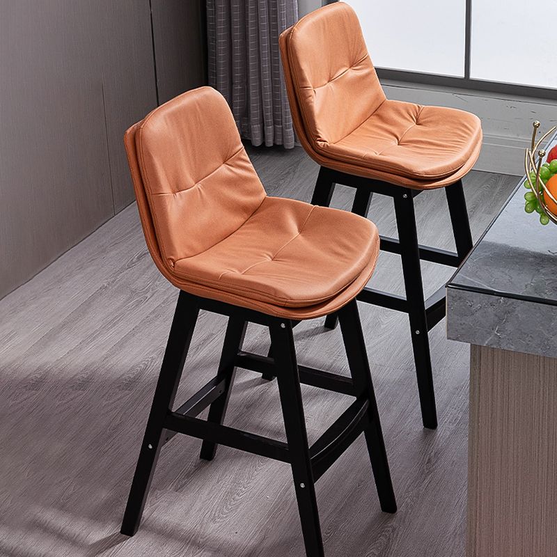 Scandinavian Wood Upholstered Counter Stools Low Back Bar Stools with Footrest Clearhalo 'Bar Furniture' 'Bar Stools' 'bar_stools' 'furn' 'furn_bar_stools' 'furniture_bar_stools' 'Kitchen & Dining Furniture' 'kitchen&dining_furn' 'kitchen' 'kitchen_furn' Furniture' 1200x1200_df4c82c4-38fe-4c36-a0dc-bc16fea6d5c1