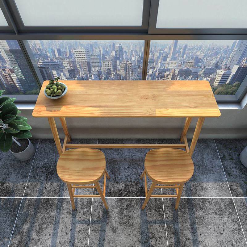 Modern Rectangle Bar Dining Table Wood Bar Height Table with Trestle Base in Brown Clearhalo 'Bar Furniture' 'Bar Tables' 'bar_tables' 'furn' 'furn_bar_tables' 'Furniture' 'furniture_bar_tables' 'Kitchen & Dining Furniture' 'kitchen&dining_furn' 'kitchen' 1200x1200_df4e2574-d602-4f2c-8960-bf86f60dc49c