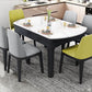 Round Marble Dining Table Modern 4 Legs Dining Table with Leaf Extension Clearhalo 'Dining Tables & Seating' 'Dining Tables' 'dining_table' 'furn' 'furn_dining_table' 'Furniture' 'furniture_dining_table' 'Kitchen & Dining Furniture' 'kitchen' 'kitchen_dining_table' 1200x1200_df4ecf35-09e5-4969-b8c3-02c75664464f
