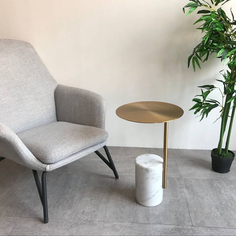 Scandinavian Side Table Marble Pedestal Round Living Room End Table Clearhalo 'Coffee & Accent Tables' 'End & Side Tables' 'end_side_tables' 'furn' 'furn_end_side_tables' 'Furniture' 'Living Room Furniture' 1200x1200_df4f07e8-b20e-4ad6-867f-f2afdba46805