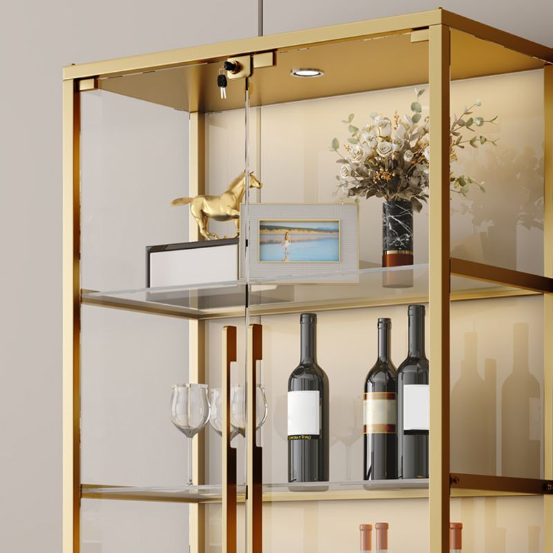 Glam Curio Curio Porte in vetro a buffet in metallo per camera da letto