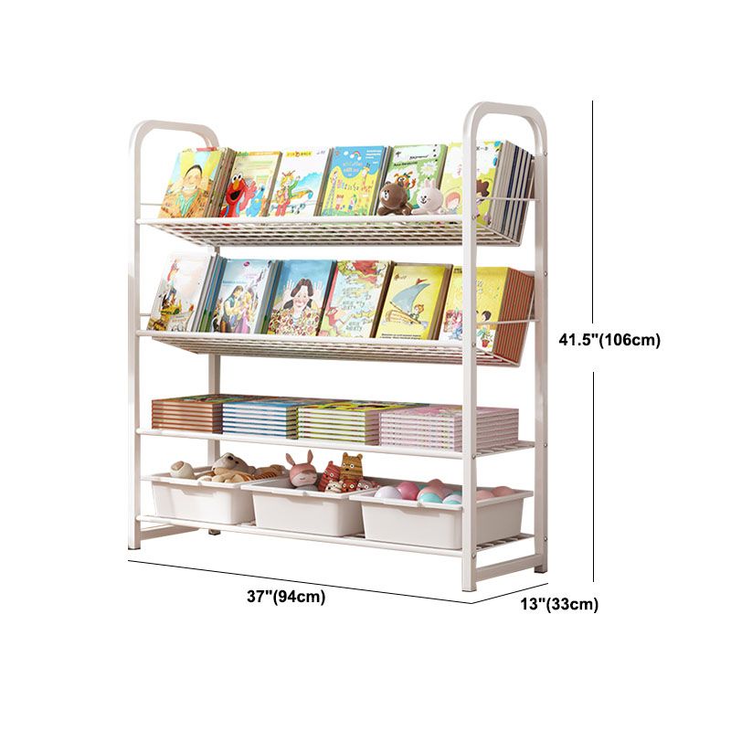 Metal Bookcase Matter Finish Contemporary Etagere Shelf Bookcase Clearhalo 'Bookcases' 'furn' 'furn_bookcases' 'Furniture' 'Office Furniture' 1200x1200_df5242e1-5631-4881-b017-a73a3e787135