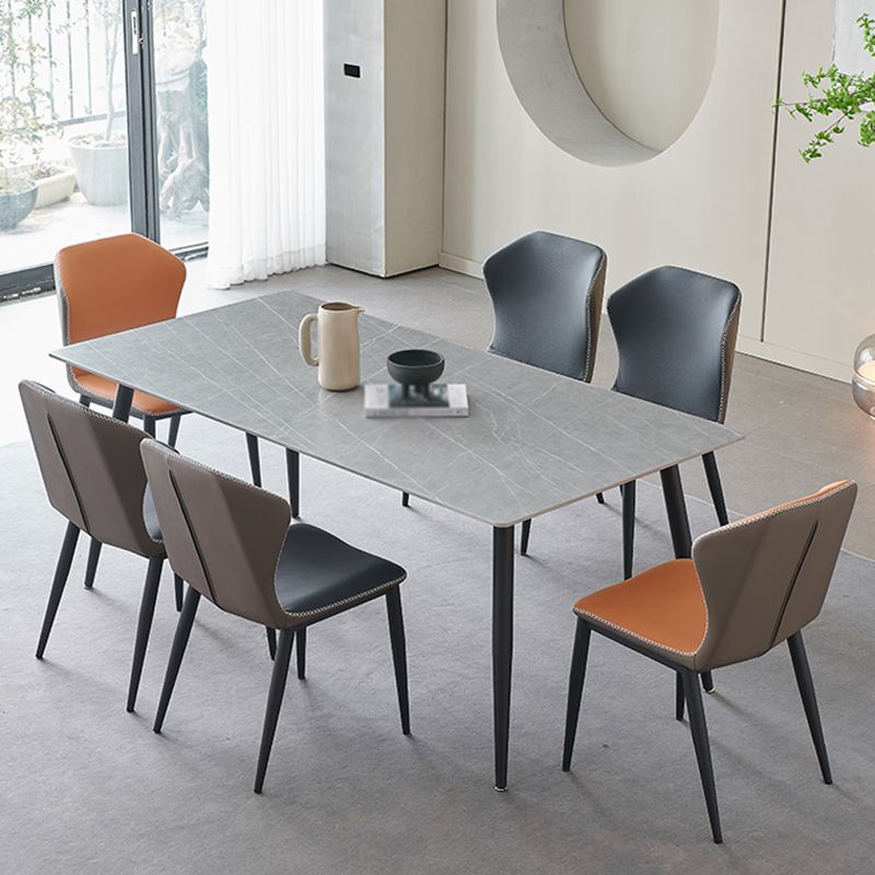 Metal Industrial Rectangle Dining Table Sintered Stone Table with Black Legs Clearhalo ' dining_table' 'Dining Tables & Seating' 'Dining Tables' 'furn' 'furn_dining_table' 'Furniture' 'furniture_dining_table' 'Kitchen & Dining Furniture' 'kitchen&dining_furn' 'kitchen' 'kitchen_dining_table' 1200x1200_df524e06-b976-4cdf-b5c9-ca7b9f815ce3