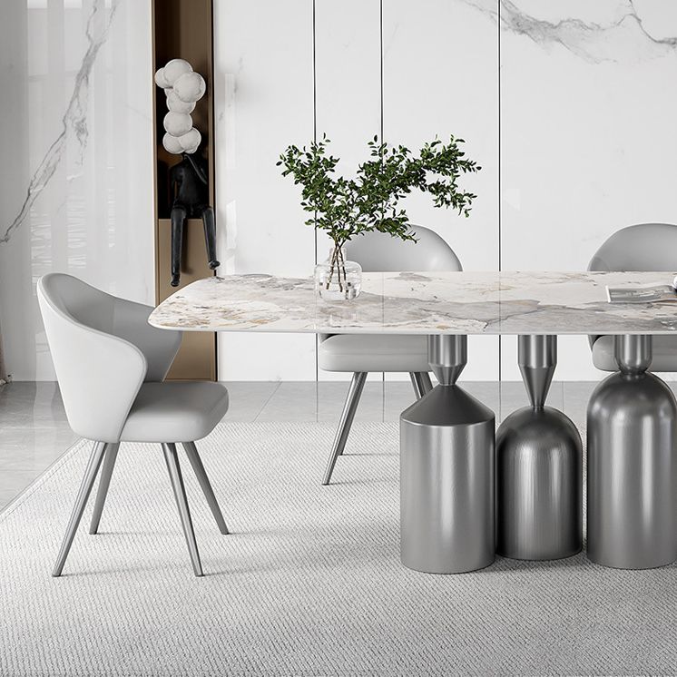 1/3/4/5/7/8 Pieces Dining Chairs Set White Rectangle Shape Sintered Stone Dining Table Set Clearhalo 'Dining Room Sets' 'Dining Tables & Seating' 'dining_room_set' 'furn' 'furn_dining_room_set' 'Furniture' 'furniture_dining_room_set' 'Kitchen & Dining Furniture' 1200x1200_df54025e-0445-4e62-b7e7-eea076aba52d