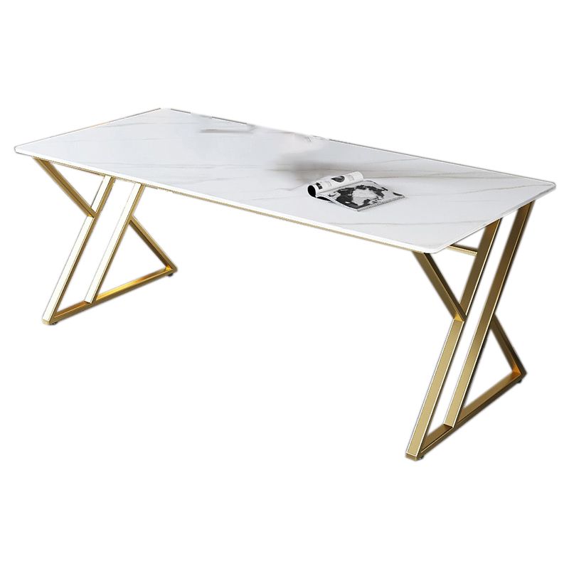 29,25 pollici H Classic Glam Office Desk White RECTALGLY Desk