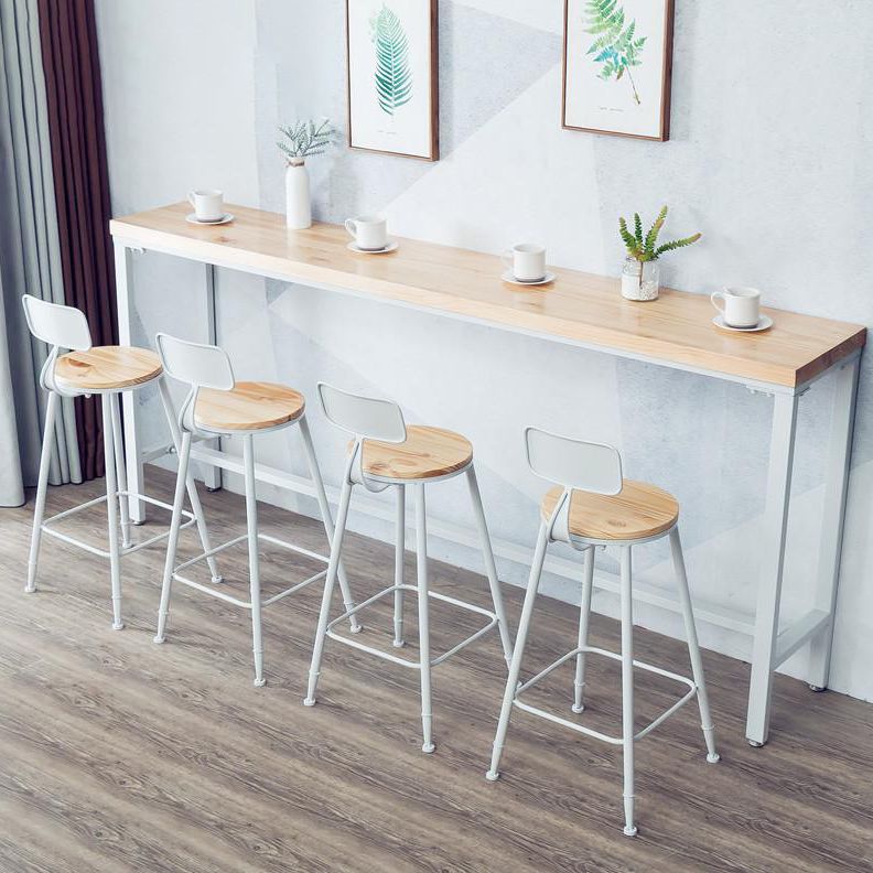 Taburete de madera maciza, taburete contemporáneo sin brazos para sala de estar