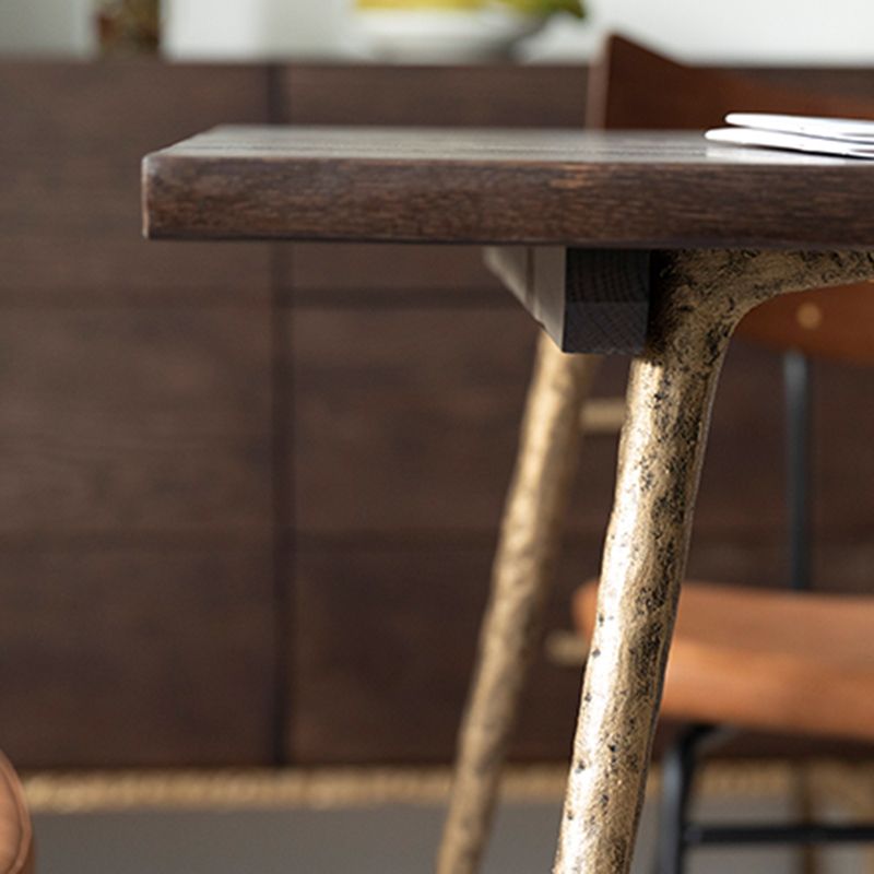 Juego de comedor industrial 1/5/6/7 PCS Mesa de comedor de madera maciza y sillas sin brazos