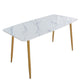 Ensemble de salle à manger nordique 1/5 pièces, Table à manger rectangulaire en pierre pour salle à manger