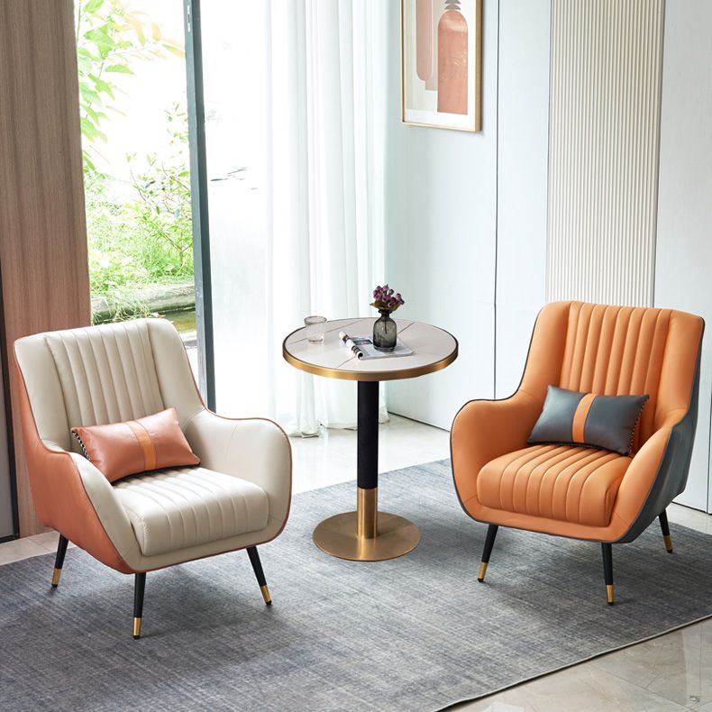 Leather Lounge Chair Arms Included Lounge Accent Chair for Living Room