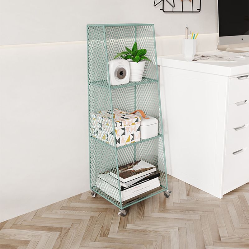 Urban Closed Back Bookshelf Metal Vertical Bookcase for Living Room