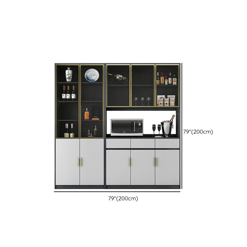 Modern Freestanding Manufactured Wood Wine Bottle Rack with Shelf Clearhalo 'furn' 'furn_wine_racks' 'Furniture' 'Kitchen & Dining Furniture' 'Wine Racks' 'wine_racks' 1200x1200_df5b99c6-4e63-4b3d-8351-04e62ce63423
