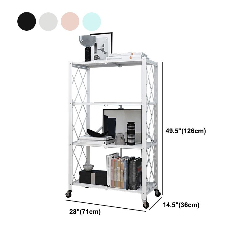 Foldable Bookshelf Scandinavian Style Bookcase for Home Office with Casters Clearhalo 'Bookcases' 'furn' 'furn_bookcases' 'Furniture' 'furniture_bookcases' 'Office Furniture' 1200x1200_df5c6f9c-c573-48f9-a7b8-0c8f9930cc49