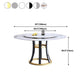 Round Sintered Stone Dining Table Modern Turntable Furniture with Solid Wood Pedestal Base Clearhalo 'Dining Tables & Seating' 'Dining Tables' 'dining_table' 'furn' 'furn_dining_table' 'Furniture' 'Kitchen & Dining Furniture' 1200x1200_df5ca15b-3acd-406d-bf99-fabed04df8cf