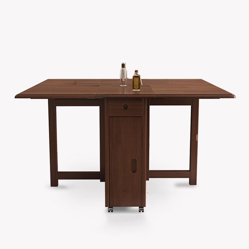 Mid-Century Modern Brown Dining Table Solid Wood Drop-Leaf Dining Table for Home Use Clearhalo ' dining_table' 'Dining Tables & Seating' 'Dining Tables' 'furn' 'furn_dining_table' 'Furniture' 'furniture_dining_table' 'Kitchen & Dining Furniture' 'kitchen&dining_furn' 'kitchen' 'kitchen_dining_table' 1200x1200_df5cda8a-fab3-40a7-a2f0-3ed130078139