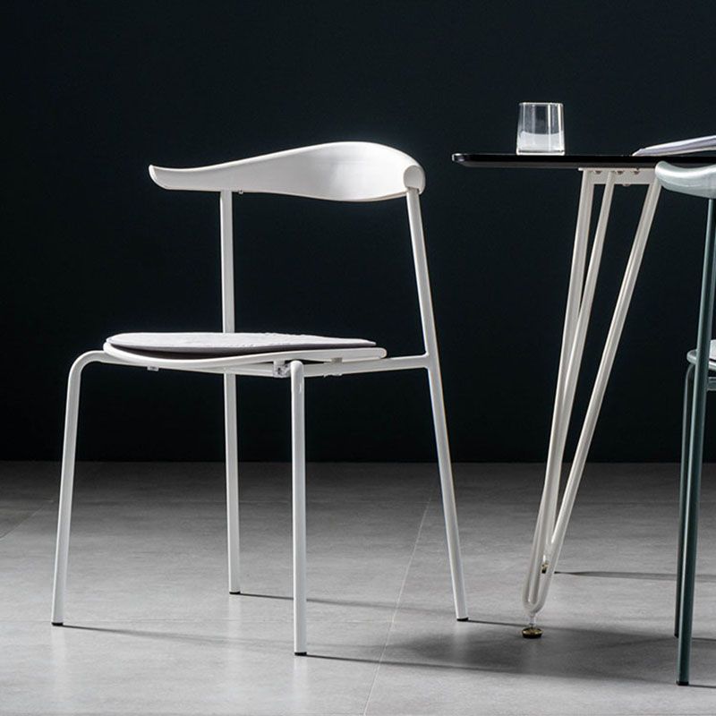 Contemporary Open Back Chair Dining Armless Side Chair with Metal Legs Clearhalo ' kitchen&dining_furn' 'Dining Chairs' 'Dining Tables & Seating' 'dining_chair' 'furn' 'furn_dining_chair' 'Furniture' 'furniture_dining_chair' 'Kitchen & Dining Furniture' 'kitchen' 1200x1200_df5cee88-0d64-4351-8b5f-bac7a5b0b723