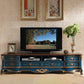 Mueble para TV de estilo tradicional, mueble para TV de madera de abedul con 6 cajones