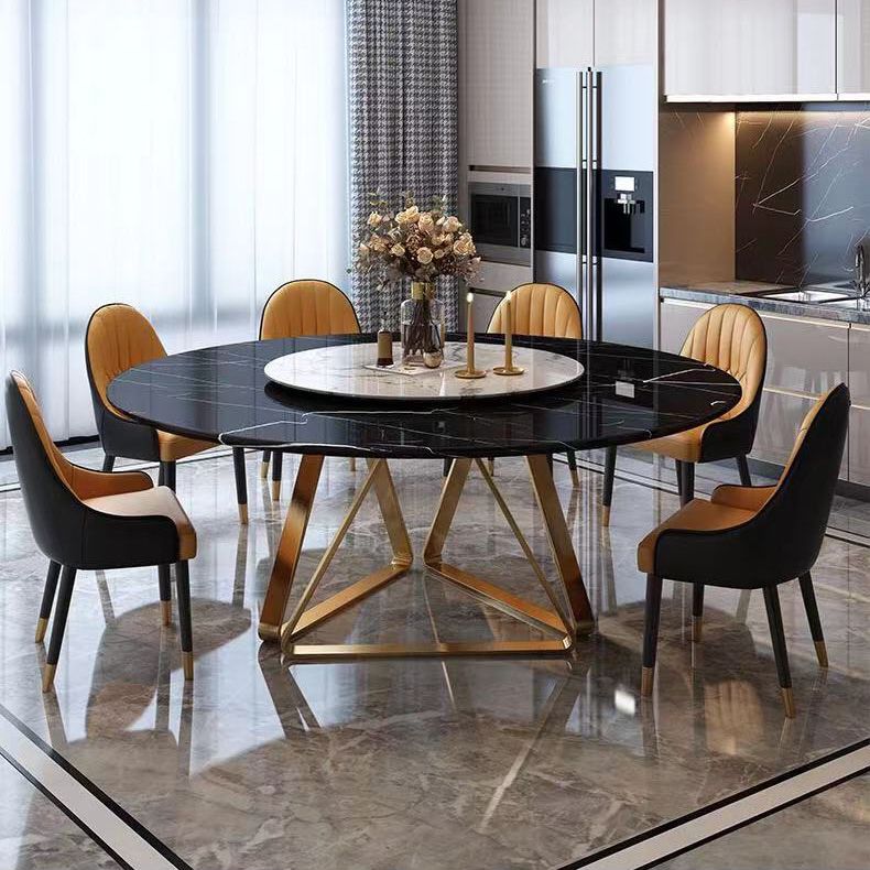 Round Dining Table Traditional Luxury Dining Room Collection with Turntable Clearhalo ' dining_table' 'Dining Tables & Seating' 'Dining Tables' 'furn' 'furn_dining_table' 'Furniture' 'furniture_dining_table' 'Kitchen & Dining Furniture' 'kitchen&dining_furn' 'kitchen' 'kitchen_dining_table' 1200x1200_df5e4900-757b-4a8e-be34-a37f8aec0368