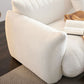 Modern 28.74" H Wool Recessed Arm Sofa in White for Living Room