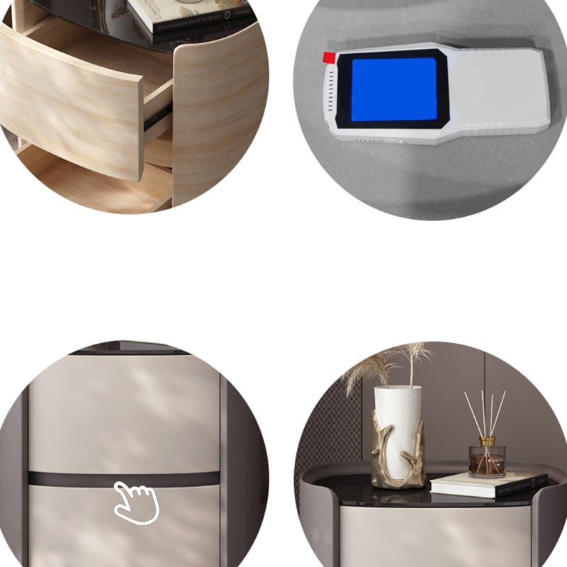 モダンなアクセントテーブルナイトスタンドアンティークフィニッシュベッドナイトスタンドの引き出し付き