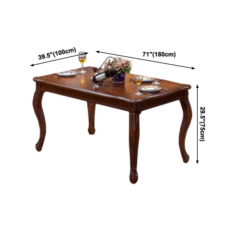 Rectangle Mid-Century Dining Table Brown Tone Fixed Table with Oakwood Solid Wood Clearhalo ' dining_table' 'Dining Tables & Seating' 'Dining Tables' 'furn' 'furn_dining_table' 'Furniture' 'furniture_dining_table' 'Kitchen & Dining Furniture' 'kitchen&dining_furn' 'kitchen' 'kitchen_dining_table' 1200x1200_df61a2f8-470c-4391-bf09-509cc535278b