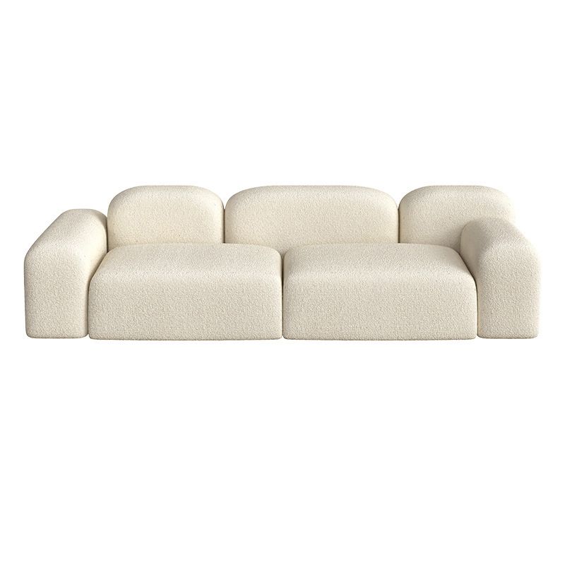 Contemporary Fabric Settee Square Tight Back Arm Sofa Standard Sofa