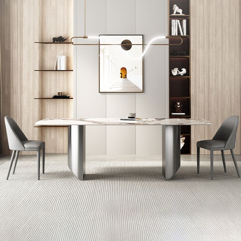 Modern Style Sintered Stone Dining Table Set 1/2/3/4/5/6/7 Pieces Dining Set Clearhalo 'Dining Room Sets' 'Dining Tables & Seating' 'dining_room_set' 'furn' 'furn_dining_room_set' 'Furniture' 'furniture_dining_room_set' 'Kitchen & Dining Furniture' 1200x1200_df61d44c-2790-402c-b4c9-fbdca1348e5b