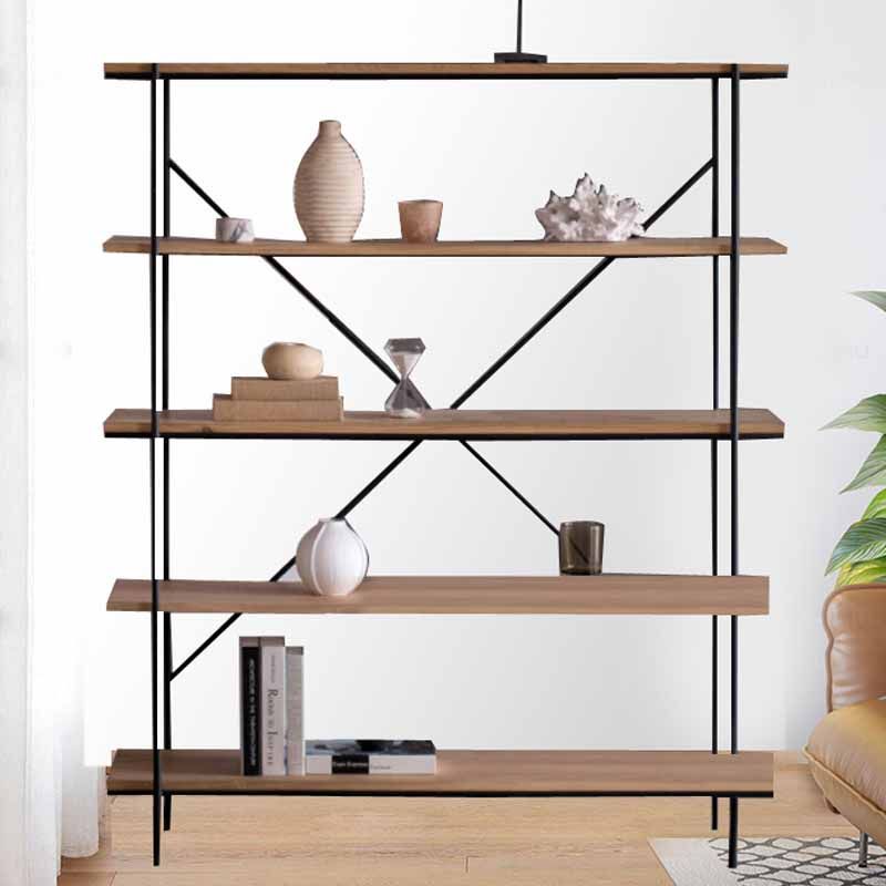 5-Shelf Industrial Open Etagere Bookshelf with Iron Frame Pine Wood Shelf Clearhalo 'Bookcases' 'furn' 'furn_bookcases' 'Furniture' 'furniture_bookcases' 'kitchen' 'kitchen_bookcases' 'Living Room Furniture' 'Office Furniture' 1200x1200_df62931c-18dd-4b14-83c9-ea1800b453eb