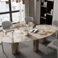 Traditional Luxury Oval Dining Site Table Gold Tripod Base Dining Table Clearhalo 'Dining Tables & Seating' 'Dining Tables' 'dining_table' 'furn' 'furn_dining_table' 'Furniture' 'furniture_dining_table' 'Kitchen & Dining Furniture' 'kitchen' 'kitchen_dining_table' 1200x1200_df6324c4-044f-471d-af2b-348866bfa1f9