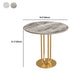 Round Minimalist Side End Table Abstract Slate Sofa Corner Table