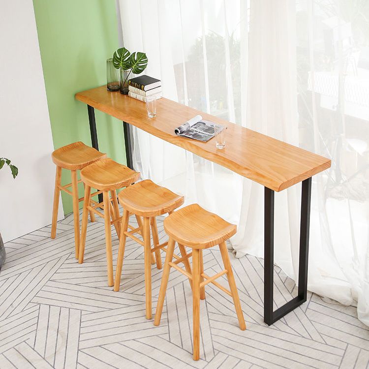 Modern 1/4/5 Pieces Wood Bar Table Set Rectangle Bar Table with High Stools for Kitchen Clearhalo 'Bar Furniture' 'furn' 'furn_home_bar_bar_sets' 'Furniture' 'Home Bars & Bar Sets' 'home_bar_bar_sets' 'Kitchen & Dining Furniture' 1200x1200_df639f75-bfa2-43cf-b85b-e9ceba723a8e