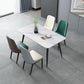 Modern Rectangle Shape White Dining Table Sintered Stone Dining Table with 4 Legs Base Clearhalo ' dining_table' 'Dining Tables & Seating' 'Dining Tables' 'furn' 'furn_dining_table' 'Furniture' 'furniture_dining_table' 'Kitchen & Dining Furniture' 'kitchen&dining_furn' 'kitchen' 'kitchen_dining_table' 1200x1200_df63efb0-db8a-4cfe-a1ba-d1c198b85cd7