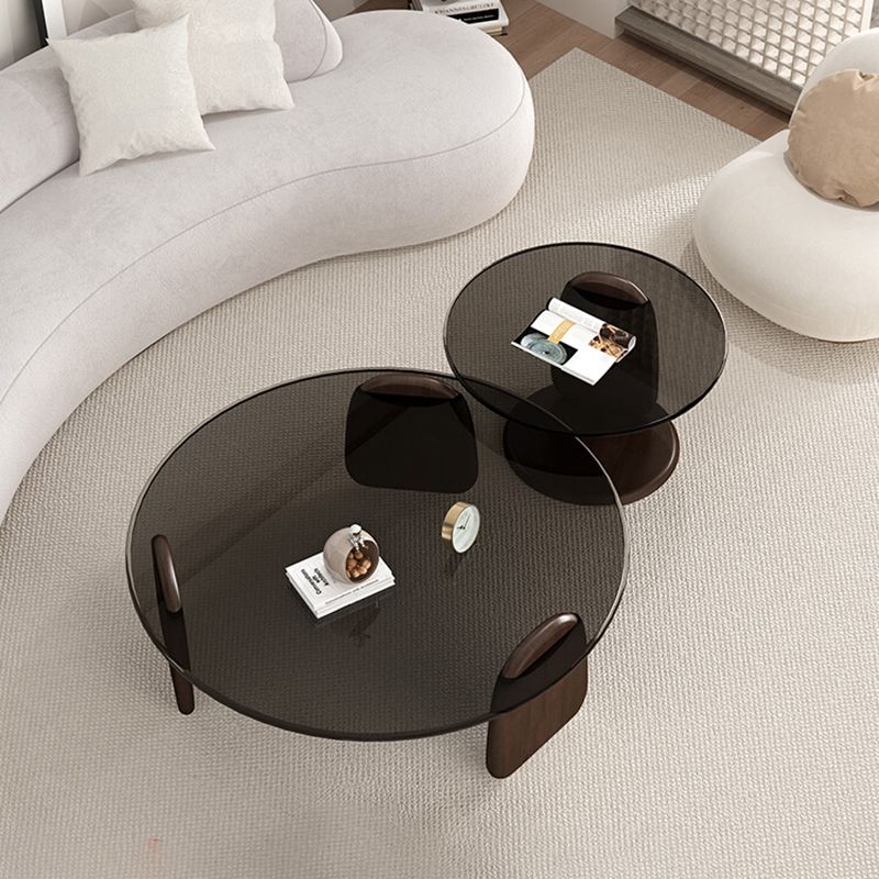 Glass Top Coffee Table Contemporary 3 Legs Coffee Cocktail Table Clearhalo 'Coffee & Accent Tables' 'Coffee Tables' 'coffee_tables' 'furn' 'furn_coffee_tables' 'Furniture' 'Living Room Furniture' 1200x1200_df660c40-b539-4730-9560-aee17140f96c