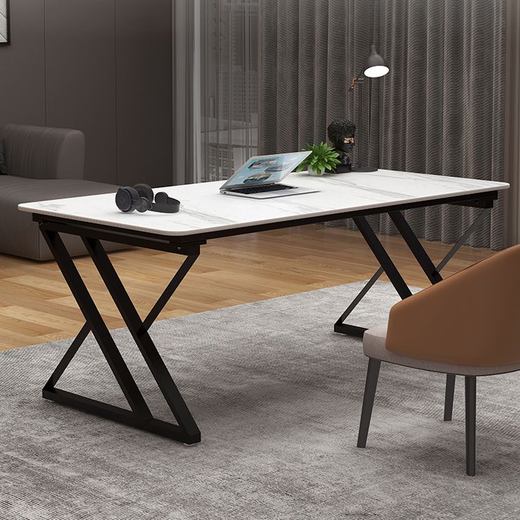 Contemporary Rectangular Writing Desk Stone Sled Base Office Desk Clearhalo 'furn' 'furn_office_desk' 'Furniture' 'furniture_office_desk' 'Office Desks' 'Office Furniture' 'office_desk' 1200x1200_df6660e6-bc27-4980-9581-25dd380d8a90
