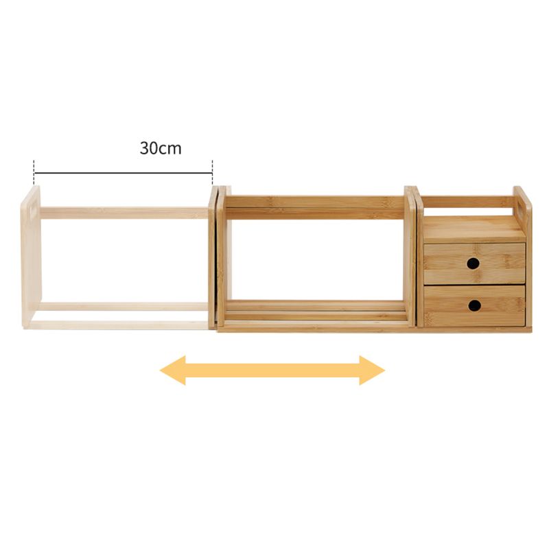 Libreria aperta di libreria aperta in bambù contemporanea orizzontale per uso domestico