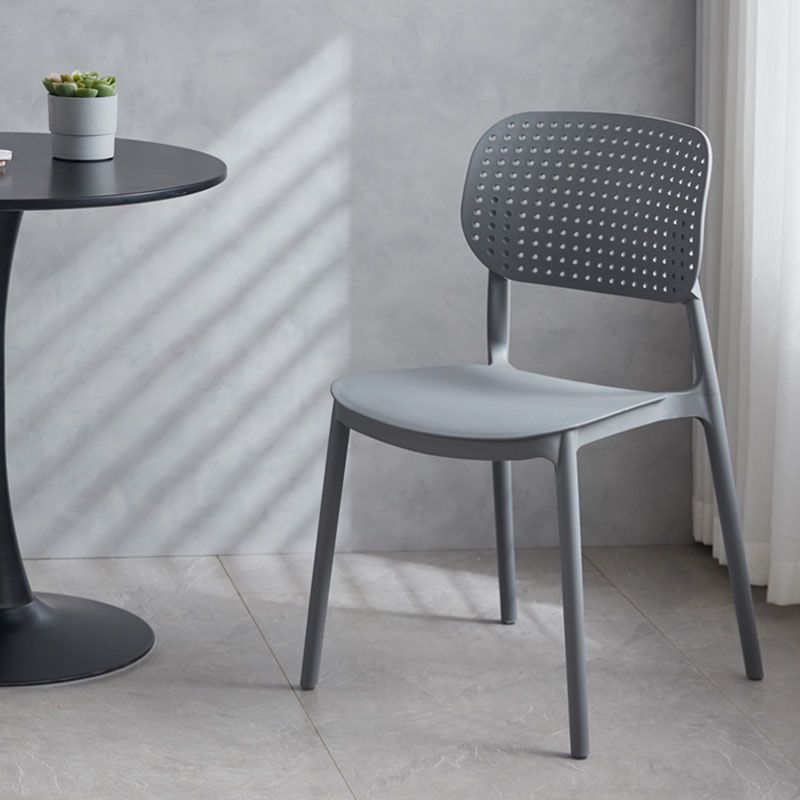 Minimalist Design Plastic Dining Armless Chair Open Back Dining Side Chairs Clearhalo 'Dining Chairs' 'Dining Tables & Seating' 'dining_chair' 'furn' 'furn_dining_chair' 'Furniture' 'furniture_dining_chair' 'Kitchen & Dining Furniture' 1200x1200_df6781c1-ba19-4c7d-84cb-1420225bfce4