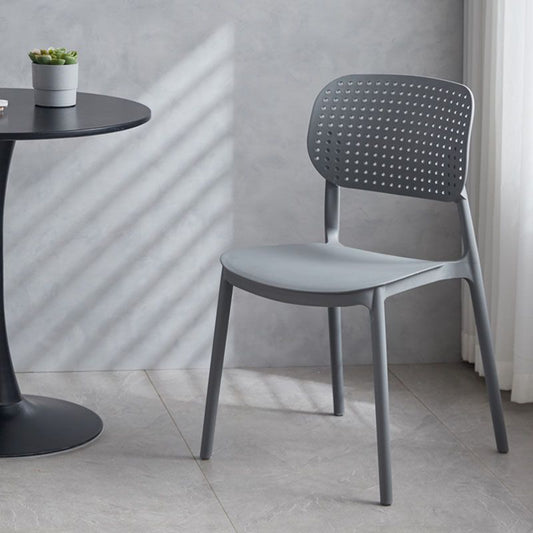 Minimalist Design Plastic Dining Armless Chair Open Back Dining Side Chairs Clearhalo 'Dining Chairs' 'Dining Tables & Seating' 'dining_chair' 'furn' 'furn_dining_chair' 'Furniture' 'furniture_dining_chair' 'Kitchen & Dining Furniture' 1200x1200_df6781c1-ba19-4c7d-84cb-1420225bfce4