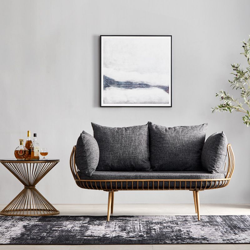 Scandinavian Golden Frame Sofa with Pillow Back Cushion for Living Room Clearhalo 'furn' 'furn_sofas' 'Furniture' 'Living Room Furniture' 'Sofa' 'sofas' 1200x1200_df681a52-80d4-446f-9178-f04df16f436c