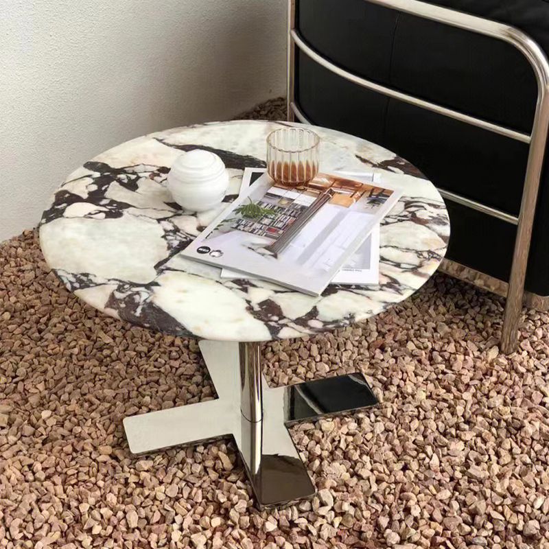 Mesa acento del sofá rústico Pedestal Pedestal Metal redonda de la sala de estar de la sala de estar